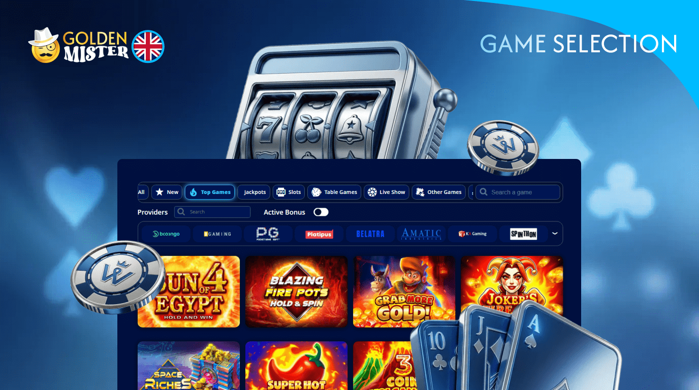 Golden Mister UK Casino has a large collection of gambling games